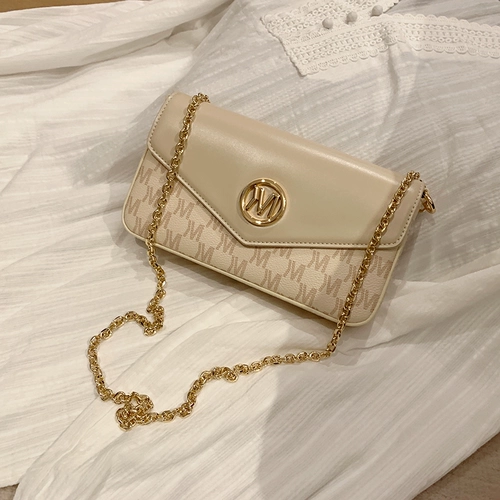 Цепь, сумка через плечо, небольшая дизайнерская универсальная сумка подмышку, сезон 2021, осенняя, тренд сезона