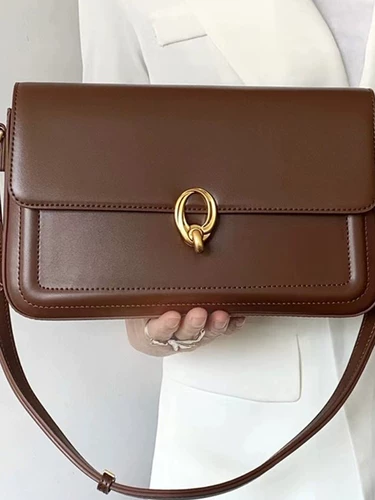 Вместительная и большая коричневая сумка подмышку, сумка через плечо, сумка на одно плечо