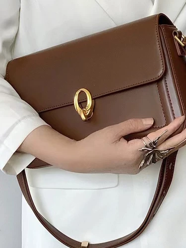 Вместительная и большая коричневая сумка подмышку, сумка через плечо, сумка на одно плечо