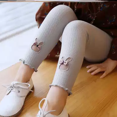 Female treasure pants with skirts, little girls wear big and small children's clothing spring and summer Cotton solid color pants fashion foreign pie