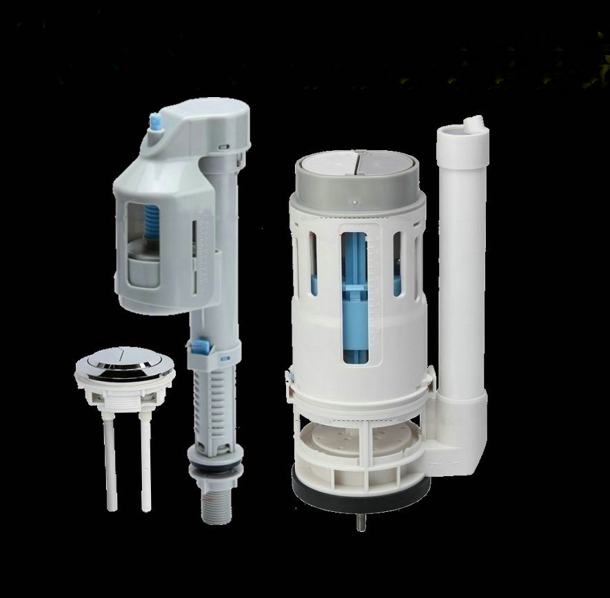 Flush toilet water tank accessories toilet upper water inlet valve universal button switch drain valve water flusher