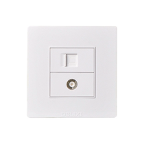 Delixi TV computer socket panel cable TV plus network cable two-in-one 86 type six concealed installation