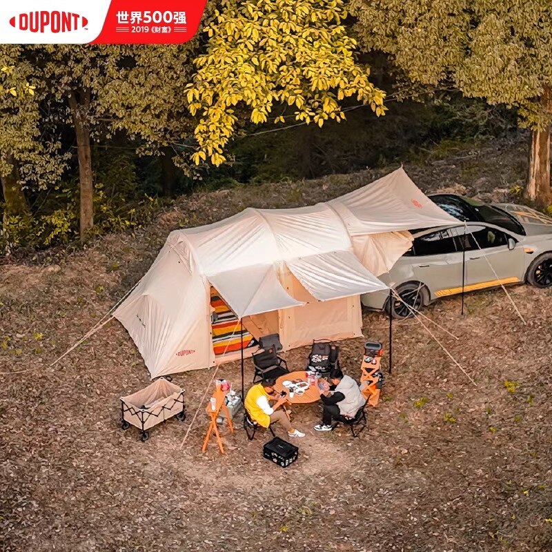 DuPont applies Tesla model Y car tail tent outdoor camping tent thickened waterproof casual cotton cloth