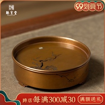 Zhenbaotang pot bearing pure copper hand-inlaid silver pot dry foam platform Jianshui kung fu tea ceremony household insulation pot support accessories