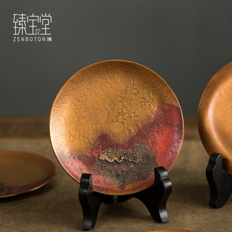 Zhen Bao Tang Cup Tooriginal Pure Handmade Flow Silver Hammer Grain Round Pinato Pure Copper Heat Insulation Tea Tochinese Style Home Tea Tea-Taobao