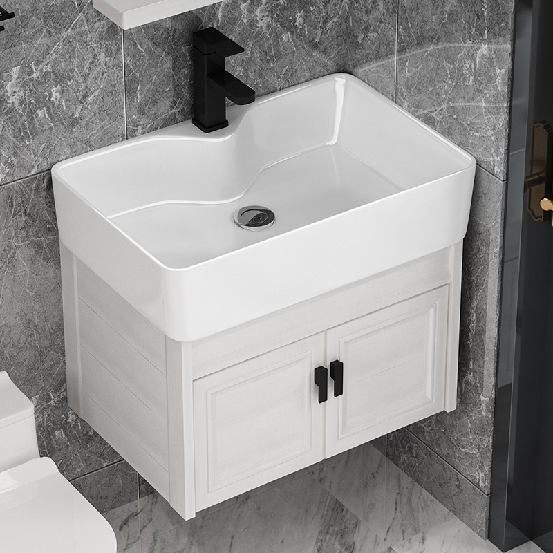 Wall-mounted Mini Washbasin Bath Cabinet Combination Small Family Type Washbasin Washbasin Corner table Basin Cabinet Narrow length