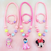 Korean childrens luminous necklace set cute princess accessories jewelry girl cartoon Joker bracelet jewelry toy
