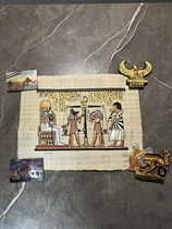 古埃及进口手工艺术精品死亡审判莎草画埃及特色博物馆同款纪念品