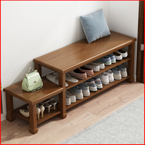 Entrance Solid Wood Changing Shoes stool Home doorway Shoe cabinet Sitting Shoes Stool Style Integrated in door changing shoes Wearing Shoes Strip Stools