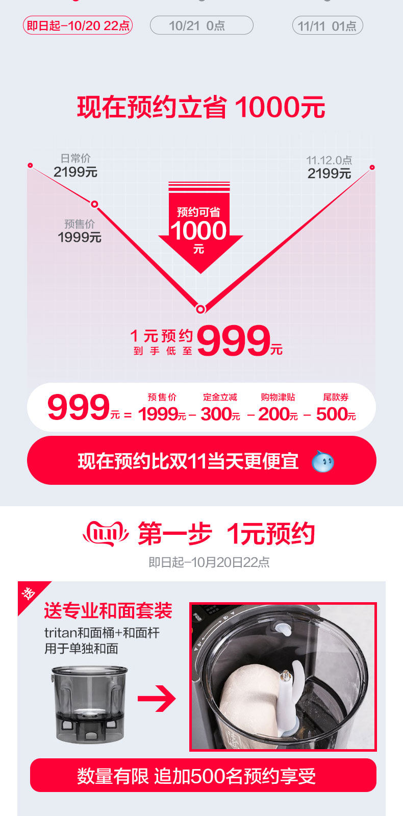 九阳 M6-L20S 多功能智能面条机 饺子皮机 图1