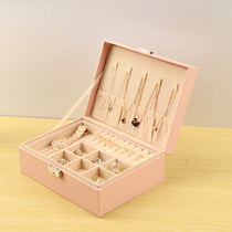 Small exquisite ins style jewelry storage box earrings necklace sundries storage box drawer type finishing box