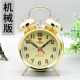 Metal Vintage Wind-Up Mechanical Alarm Clock with Loud Bell Sound, Metal Movement, Chicken Eating Rice, Nostalgic Retro Bell Clock, Horseshoe Clock
