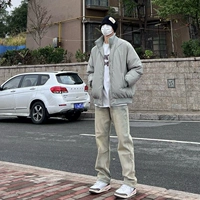 Штаны, джинсы, в американском стиле, свободный прямой крой