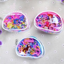 Small county master zipper bag rubber band color black disposable children strong pull continuous hair ring headdress