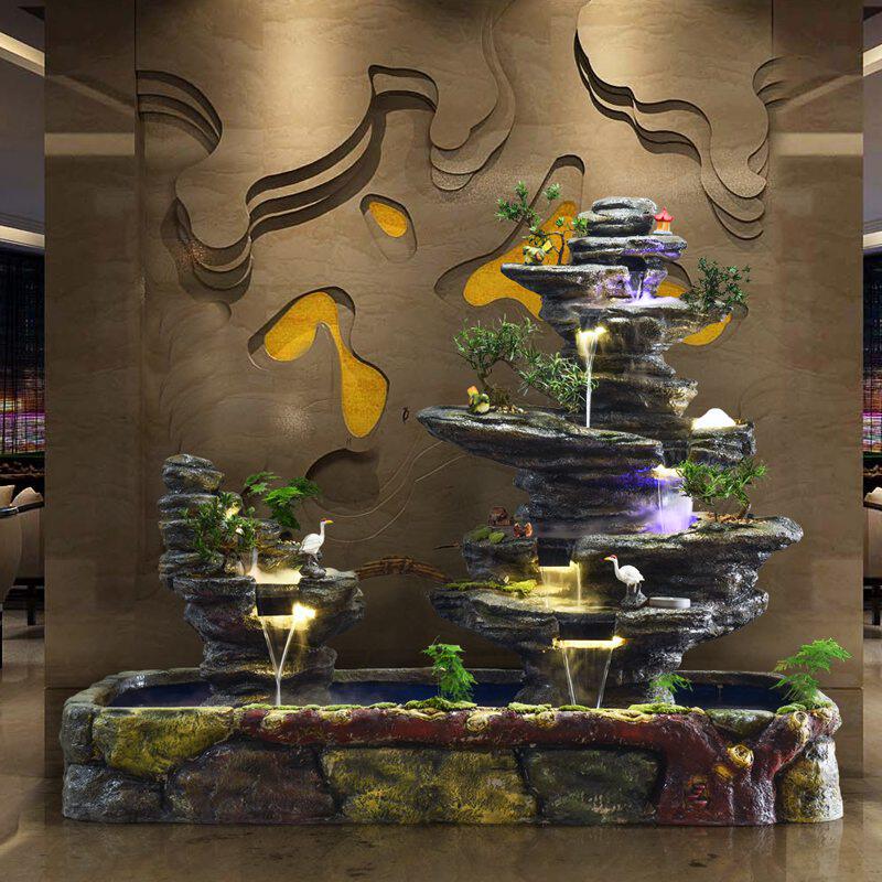 Large rockery water fountain ornaments outdoor courtyard villa indoor balcony feng shui wheel fish pond landscaping fortune