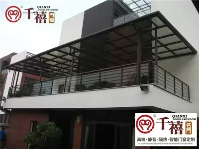 Steel structure greenhouse Villa oblique top flat top herringbone top hollow tempered glass room sealed balcony