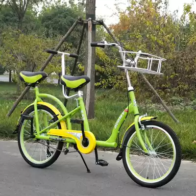 Aowit couple double bicycle 20 inch 22 inch sightseeing rental bicycle two-person car Parent-child adult