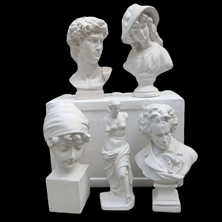 Multiple small head statue figurines optional with high strength pure white plaster powder making type body standard sketch painting-Taobao