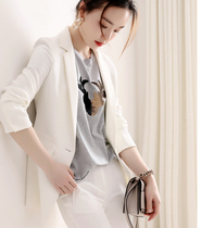 2021 Spring and Autumn new small suit jacket female English style casual suit Korean slim short white coat women