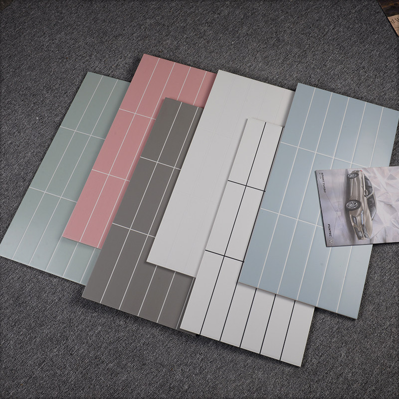 300X600 Nordic lattice matte bright glazed brick pure white kitchen and bathroom guest restaurant interior wall tile bread brick