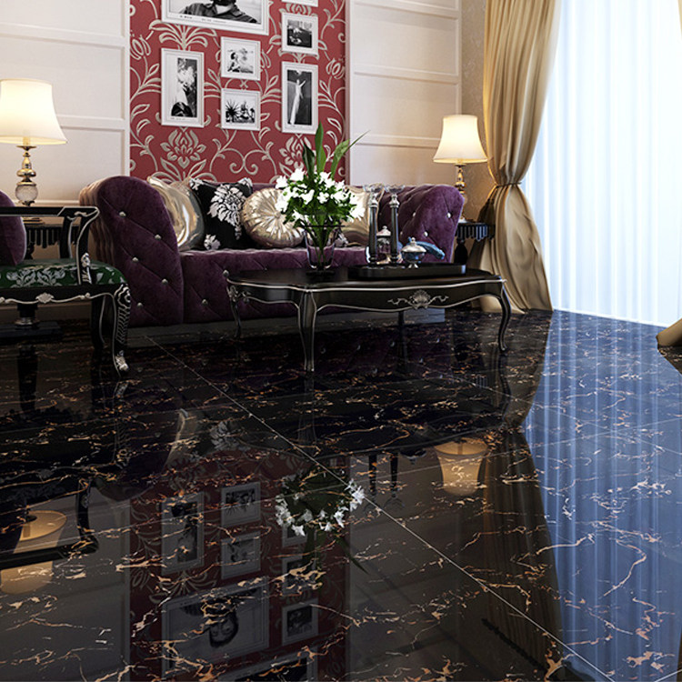 800x800 all-ceramic dark brick living room bedroom tile black gold flower black and white root violet red deep brown mesh floor tile