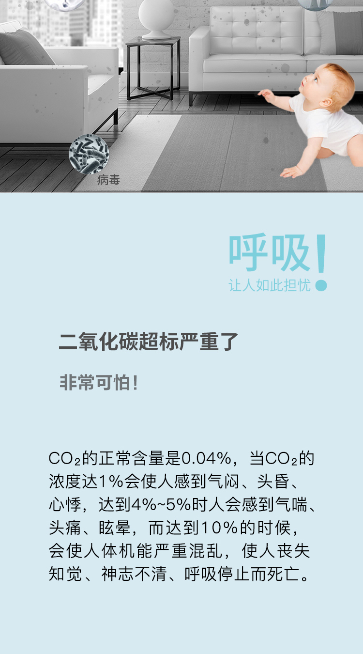 致果 壁挂新风机 300m³/h大风量 全屋净化除醛 图3