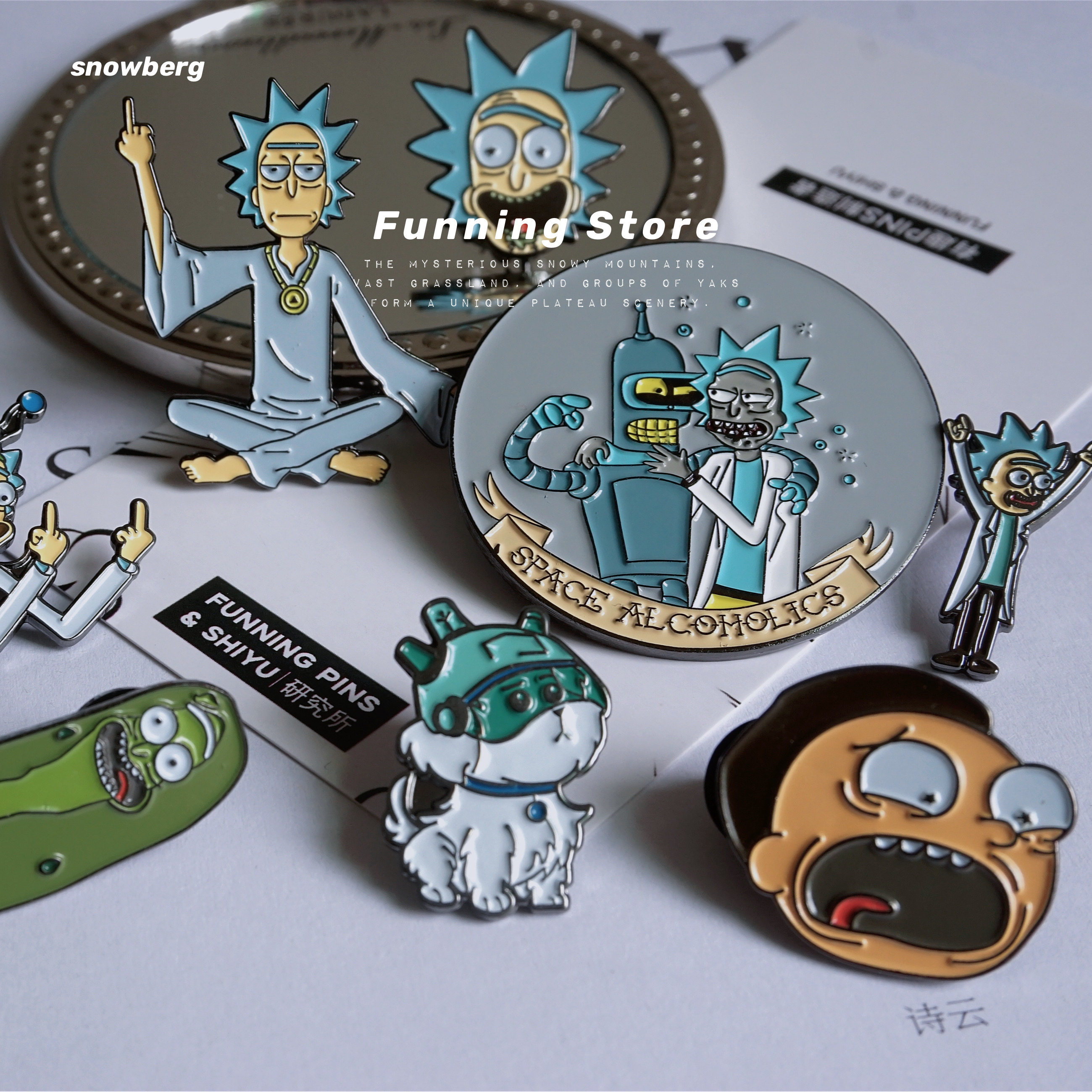 Exclusive 1002 rick & morty rick perimeter morty cartoon metal badge decoration brooch gift Man