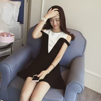 Phụ nữ Hàn Quốc 2019 hè mới dài phần eo không tay váy thơm nhỏ gợi cảm quây Một chiếc váy chữ - A-Line Váy đầm ngắn xòe