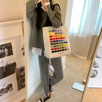 ANDCICI@LONDON COLOUR~Design CANVAS bag Shoulder bag Male AND female student school bag Large shopping bag