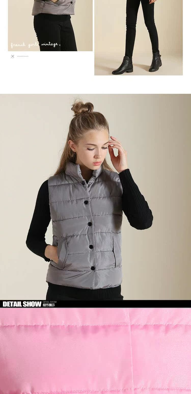 Đặc biệt hàng ngày mùa xuân và mùa thu nữ áo vest cotton Phiên bản Hàn Quốc của phần ngắn cổ cao ấm áp bên ngoài mặc áo bông đệm ấm áo phao nữ dáng ngắn hàn quốc