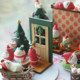 Christmas miniature doll wooden door