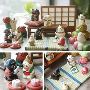 5 mảnh style Phong cách Nhật Bản và gió Decole mèo Cảnh năm mới concomename dễ thương động vật trang trí nhỏ