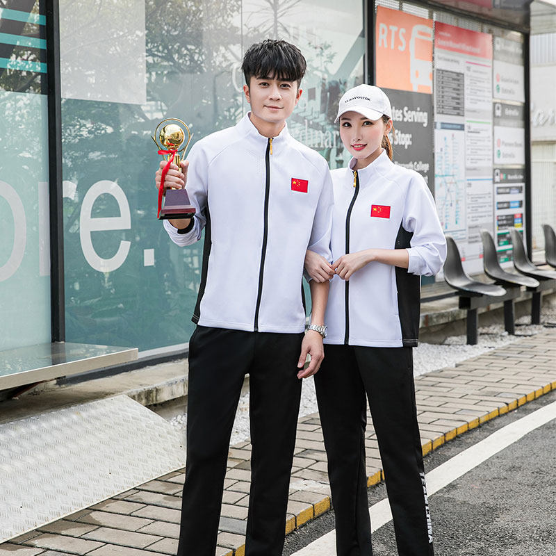 Autumn and winter long-sleeved badminton clothing men's and women's gateball broadcast gymnastics sports association appearance clothing gas volleyball clothing jacket