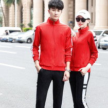 Long couples running exercise quick-drying Jersey autumn and winter long sleeve trousers play badminton sportswear set men and women