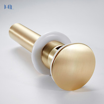 Brass brushed gold washbasin wash basin water drain deodorant press type bathroom cabinet drain pipe accessories