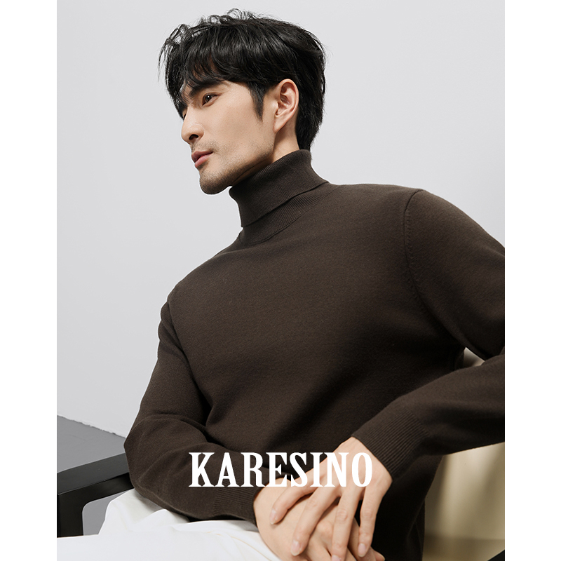 Karesino Autumn and Winter Warm Turtleneck Knitted Sweater Men's Slim Fit Business Wool Pullover Base Layer Shirt Karesino Autumn and Winter Warm Turtleneck Knitted Sweater Men's Slim Fit Business Wool Pullover Base Layer Shirt