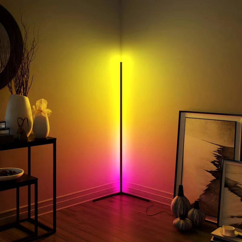 Net Red Shake Tone Discoloration Floor Lamp Anchor direct sowing room Background Mood Light Decoration RGB Seven Color Remote Control Living Room