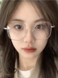 Корейская версия крупно -рамки чайных очков рамки женская миопия можно использовать для цифровой линзы, простого лица, лица, лица, маленьких глаз
