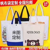 Canvas bag tote bag custom cotton bag bag eco shopping bag custom canvas bag bundle mouth storage print logo