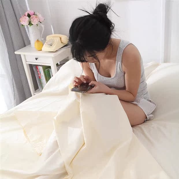 Khuyến mãi sự kiện 13372 cotton đơn giản màu khách sạn trên túi ngủ bẩn In túi ngủ đôi cắm trại ngoài trời - Túi ngủ túi ngủ cho be