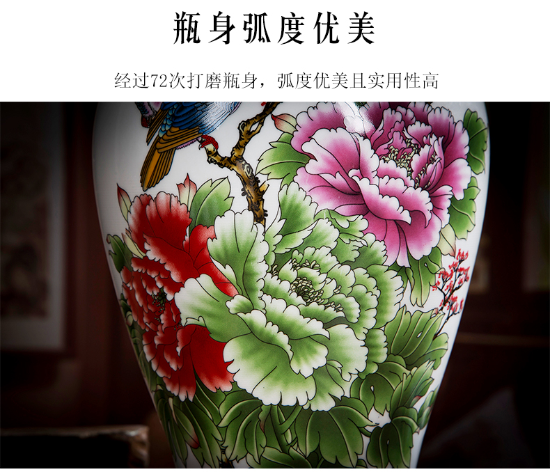 Jingdezhen ceramic vase furnishing articles sitting room ground dry flower simulation flowers, flower creative jewelry blue and white porcelain bottle