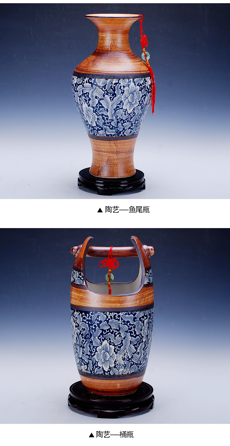 Blue and white antique vase 077 jingdezhen ceramic vases, large ceramic decoration home furnishing articles