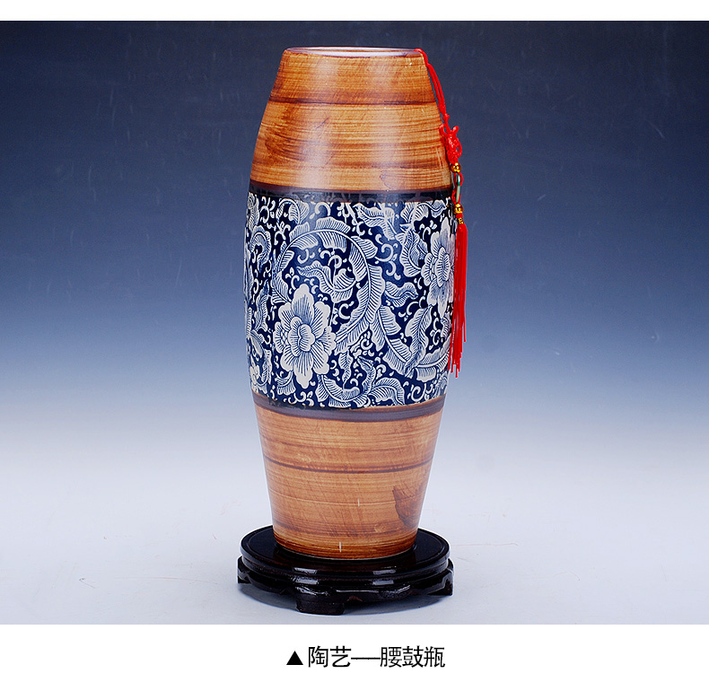 Blue and white antique vase 077 jingdezhen ceramic vases, large ceramic decoration home furnishing articles