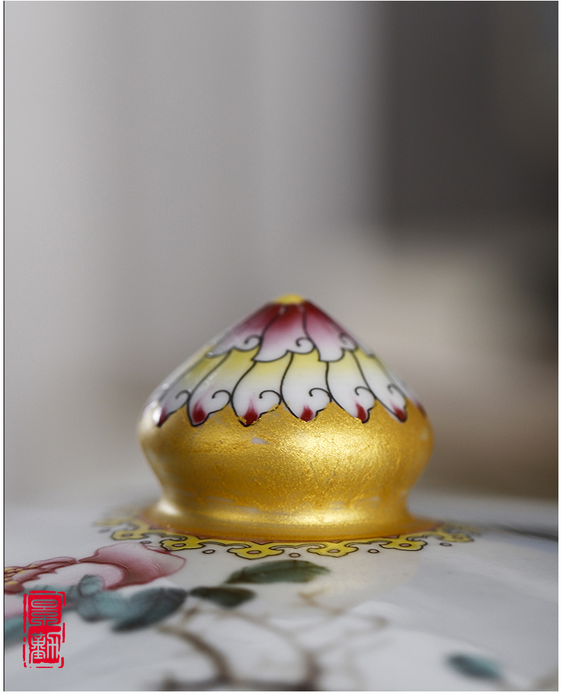 Jingdezhen pastel caddy fixings checking ceramic storage tank with cover Chinese medicine tin with grain furnishing articles in the living room