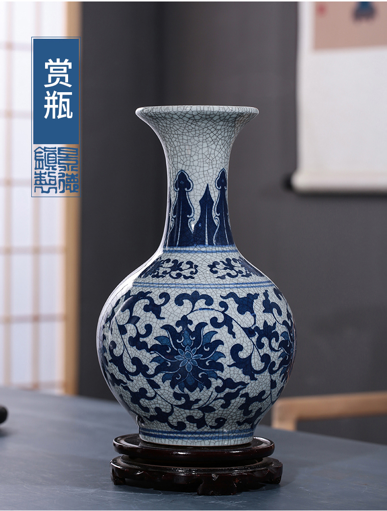 Antique vase of blue and white porcelain of jingdezhen ceramics furnishing articles sitting room adornment style restoring ancient ways household decoration porcelain