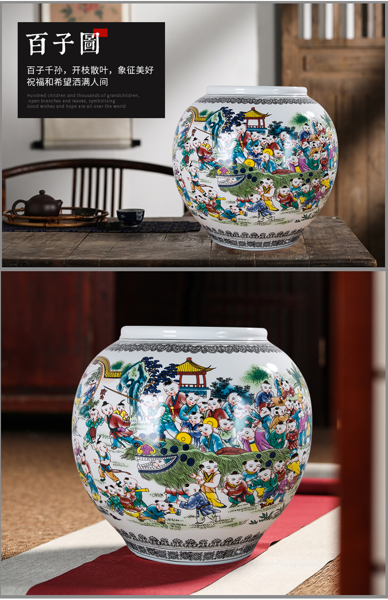 Jingdezhen ceramics archaize the ancient philosophers figure vase large flower arranging Chinese style household adornment handicraft furnishing articles sitting room