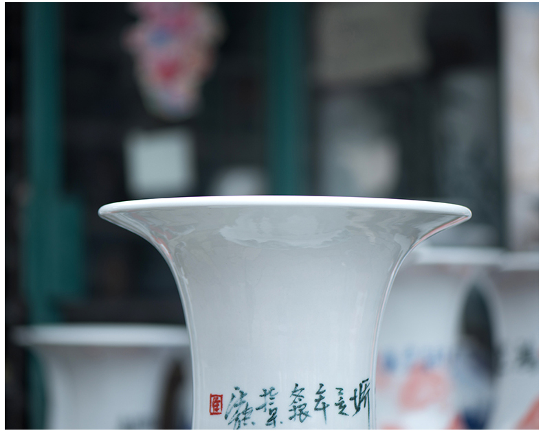 Jingdezhen ceramics hand - made landscape painting 1 meter of large vases, housewarming sitting room adornment new home furnishing articles