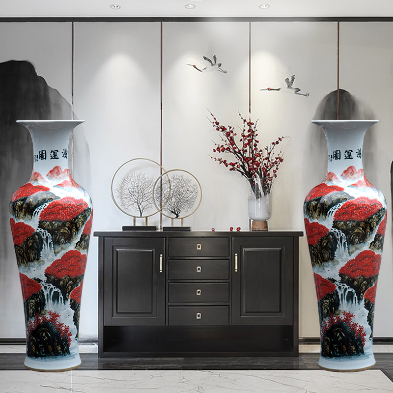 Jingdezhen ceramics hand - made luck, 1 meter of large vases, housewarming sitting room adornment new home furnishing articles