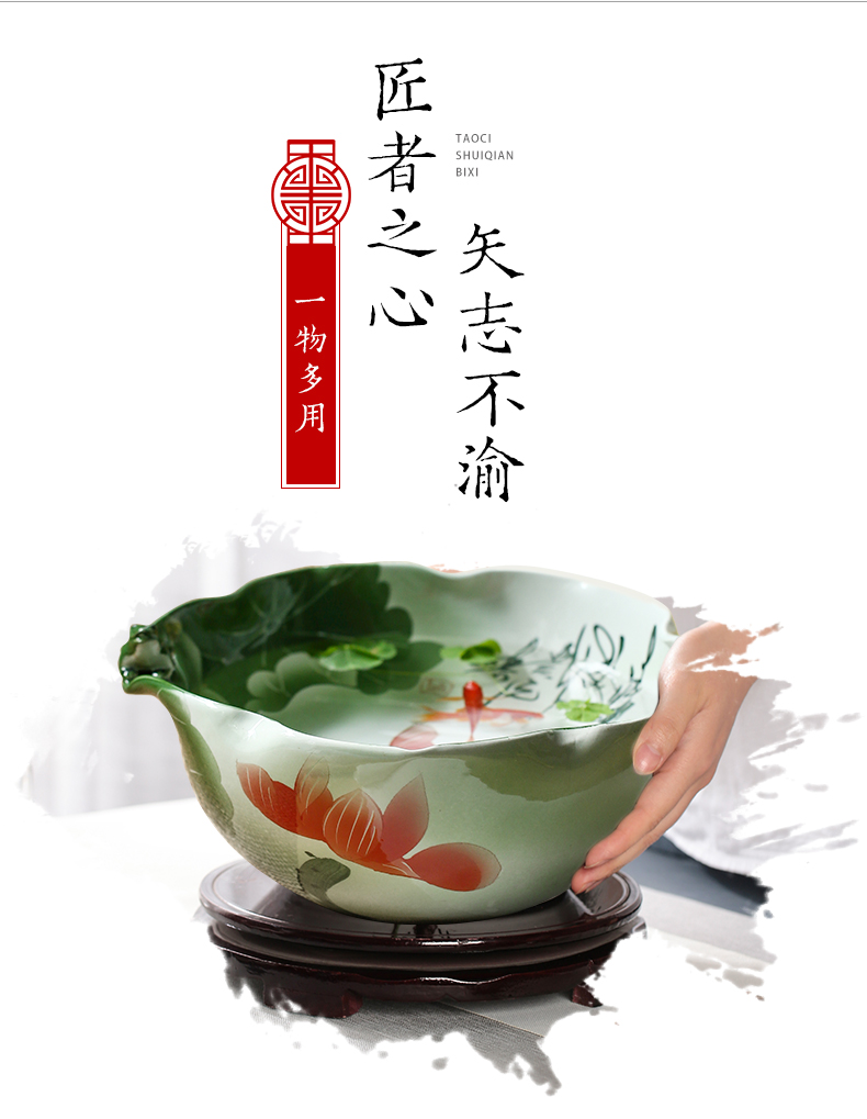 Jingdezhen ceramic aquarium basin lotus large turtle fish bowl lotus pond lily home furnishing articles water ideas