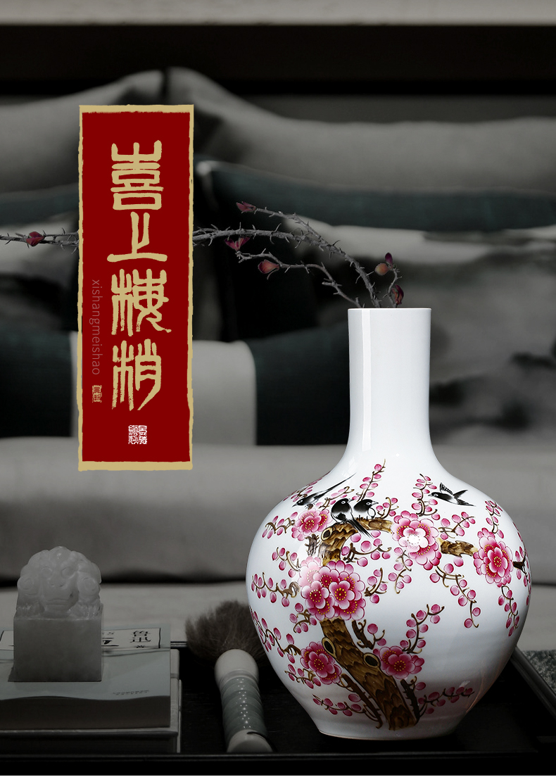 Jingdezhen ceramic hand - made size vase furnishing articles sitting room adornment powder enamel porcelain imitation antique Chinese style